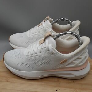 Kizik Shoes Women 8 Athens White Rose Water Hands-Free Sneakers WATH2507-1D Flaw
